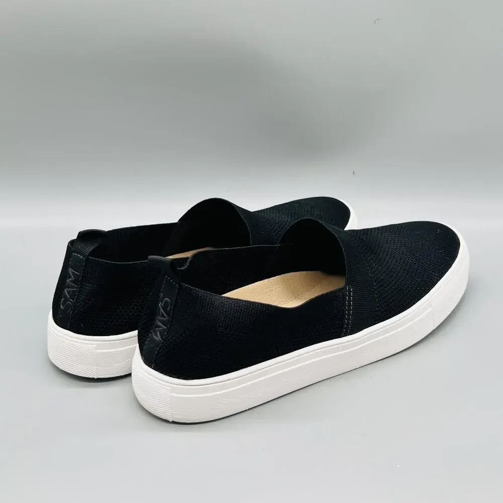 Sam Edelman Shoes Mens 8 Black Knit Santino Slip On Sneakers Comfort Casual